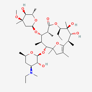 (2R,3R,4S,5R,8R,9S,10S,11R)-5-ethyl-11-[(2S,3R,4S,6R)-4-[ethyl(methyl)amino]-3-hydroxy-6-methyloxan-2-yl]oxy-3,4-dihydroxy-9-[(2R,4R,5S,6S)-5-hydroxy-4-methoxy-4,6-dimethyloxan-2-yl]oxy-2,4,8,10,12,14-hexamethyl-6,15-dioxabicyclo[10.2.1]pentadec-1(14)-en-7-one