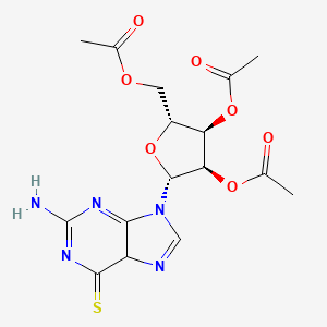 molecular formula C16H19N5O7S B12349508 [(2R,3R,4R,5R)-3,4-diacetyloxy-5-(2-amino-6-sulfanylidene-5H-purin-9-yl)oxolan-2-yl]methyl acetate 