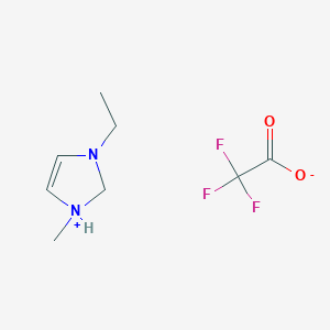 molecular formula C8H13F3N2O2 B12349597 3-ethyl-1-methyl-1,2-dihydroimidazol-1-ium;2,2,2-trifluoroacetate 