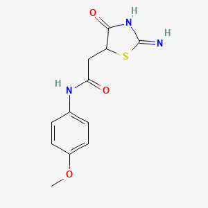 molecular formula C12H13N3O3S B12349676 2-(2-Amino-4-oxo-4,5-dihydrothiazol-5-yl)-N-(4-methoxyphenyl)acetamide 