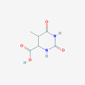 molecular formula C6H8N2O4 B12349699 5-Methyl-2,6-dioxo-1,3-diazinane-4-carboxylic acid 