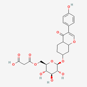 molecular formula C24H28O12 B12349701 3-oxo-3-[[(2R,3S,4S,5R,6R)-3,4,5-trihydroxy-6-[[3-(4-hydroxyphenyl)-4-oxo-4a,5,6,7,8,8a-hexahydrochromen-7-yl]oxy]oxan-2-yl]methoxy]propanoic acid 