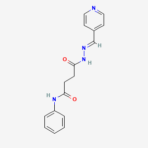 molecular formula C16H16N4O2 B1234972 N-phenyl-N'-[(E)-pyridin-4-ylmethylideneamino]butanediamide 