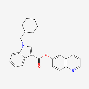 molecular formula C25H24N2O2 B12349743 quinolin-6-yl1-(cyclohexylmethyl)-1H-indole-3-carboxylate 