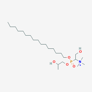 molecular formula C24H53NO5P+ B123498 1-O-Hexadecyl-2-hydroxypropane-3-phosphonocholine CAS No. 146403-33-0