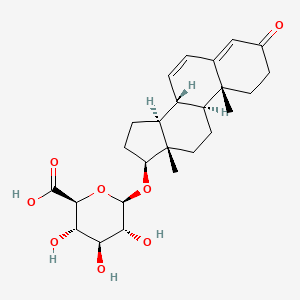 molecular formula C25H34O8 B1234983 6-Dehydrotestosterone 17-glucosiduronic acid 