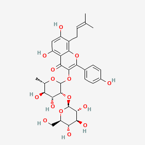 3-((3R,4R,5R,6S)-4,5-Dihydroxy-6-methyl-3-((2S,3R,4S,5S,6R)-3,4,5-trihydroxy-6-hydroxymethyl-tetrahydro-pyran-2-yloxy)-tetrahydro-pyran-2-yloxy)-5,7-dihydroxy-2-(4-hydroxy-phenyl)-8-(3-methyl-but-2-enyl)-1-benzopyran-4-one