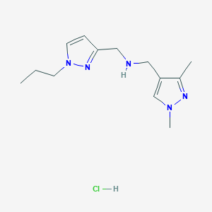 molecular formula C13H22ClN5 B12349874 1-(1,3-dimethyl-1H-pyrazol-4-yl)-N-[(1-propyl-1H-pyrazol-3-yl)methyl]methanamine CAS No. 1856079-16-7