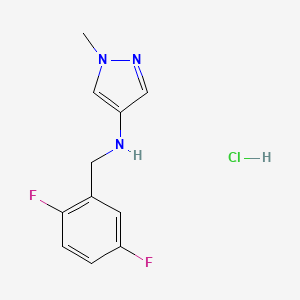 molecular formula C11H12ClF2N3 B12349879 N-[(2,5-difluorophenyl)methyl]-1-methylpyrazol-4-amine;hydrochloride CAS No. 1856094-76-2