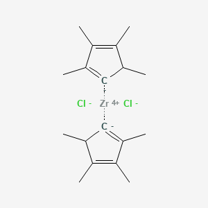 molecular formula C18H26Cl2Zr B12349922 Zirconium, dichlorobis[(1,2,3,4,5-eta)-1,2,3,4-tetramethyl-2,4-cyclopentadien-1-yl]- 