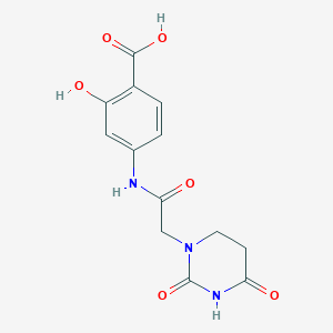 molecular formula C13H13N3O6 B12349933 4-[[2-(2,4-Dioxo-1,3-diazinan-1-yl)acetyl]amino]-2-hydroxybenzoic acid 