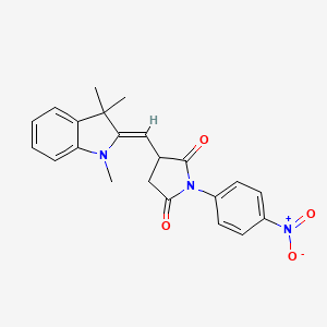1-(4-nitrophenyl)-3-[(Z)-(1,3,3-trimethylindol-2-ylidene)methyl]pyrrolidine-2,5-dione