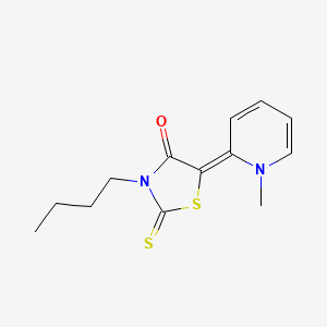 molecular formula C13H16N2OS2 B1235002 (5Z)-3-butyl-5-(1-methylpyridin-2-ylidene)-2-sulfanylidene-1,3-thiazolidin-4-one 