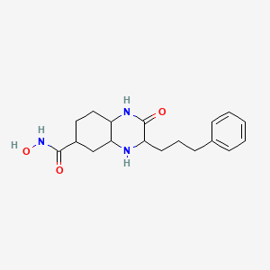 molecular formula C18H25N3O3 B12350077 N-hydroxy-2-oxo-3-(3-phenylpropyl)-3,4,4a,5,6,7,8,8a-octahydro-1H-quinoxaline-6-carboxamide 