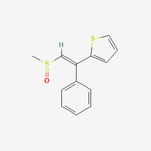 molecular formula C13H12OS2 B1235008 Methyl-(2-phenyl-2-(thienyl)vinyl)sulfoxide CAS No. 84605-02-7