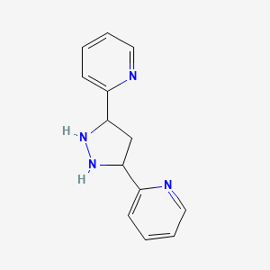 molecular formula C13H14N4 B12350082 2-(5-Pyridin-2-ylpyrazolidin-3-yl)pyridine 