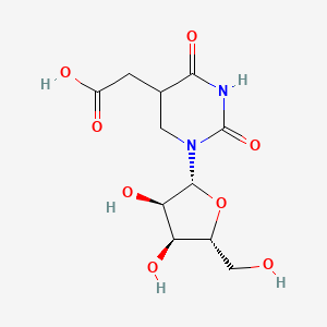 molecular formula C11H16N2O8 B12350191 5-Pyrimidineacetic acid, 1,2,3,4-tetrahydro-2,4-dioxo-1-beta-D-ribofuranosyl- 