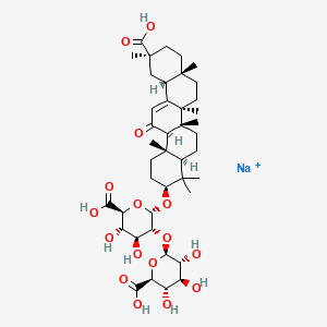 molecular formula C42H62NaO16+ B12350228 alpha-D-Glucopyranosiduronic acid, (3beta,20beta)-20-carboxy-11-oxo-30-norolean-12-en-3-yl 2-O-beta-D-glucopyranuronosyl-, sodium salt CAS No. 56649-78-6