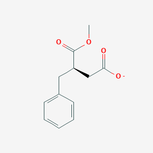 molecular formula C12H13O4- B12350373 Butanedioic acid, (phenylmethyl)-, 1-methyl ester, (2R)- 