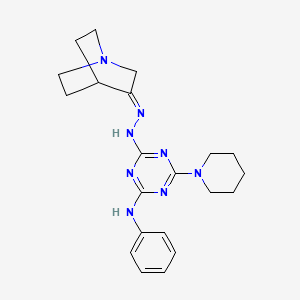 2-N-[(E)-1-azabicyclo[2.2.2]octan-3-ylideneamino]-4-N-phenyl-6-piperidin-1-yl-1,3,5-triazine-2,4-diamine