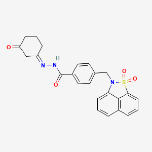 4-[(2,2-dioxo-2lambda6-thia-3-azatricyclo[6.3.1.04,12]dodeca-1(11),4,6,8(12),9-pentaen-3-yl)methyl]-N-[(E)-(3-oxocyclohexylidene)amino]benzamide