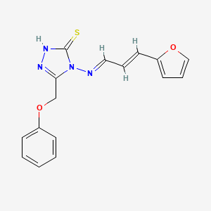 4-[[(E)-3-(2-furyl)prop-2-enylidene]amino]-3-(phenoxymethyl)-1H-1,2,4-triazole-5-thione