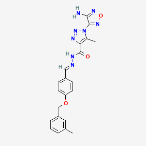 1-(4-amino-1,2,5-oxadiazol-3-yl)-5-methyl-N'-[(E)-{4-[(3-methylbenzyl)oxy]phenyl}methylidene]-1H-1,2,3-triazole-4-carbohydrazide