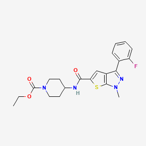 4-[[[3-(2-Fluorophenyl)-1-methyl-5-thieno[2,3-c]pyrazolyl]-oxomethyl]amino]-1-piperidinecarboxylic acid ethyl ester