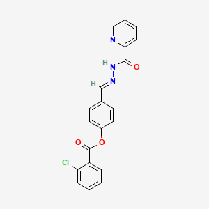 4-{[(E)-2-(2-pyridylcarbonyl)hydrazono]methyl}phenyl 2-chlorobenzoate