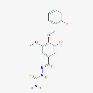 [(E)-[3-bromo-4-[(2-fluorophenyl)methoxy]-5-methoxyphenyl]methylideneamino]thiourea