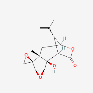 (2R,3S,5R,6R,7R,12R)-2-hydroxy-7-methyl-12-prop-1-en-2-ylspiro[4,10-dioxatetracyclo[7.2.1.02,7.03,5]dodecane-6,2'-oxirane]-11-one