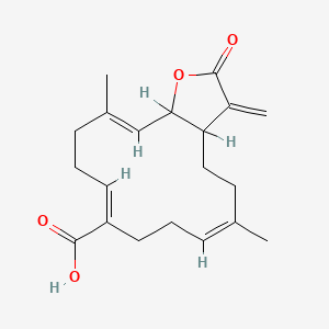 molecular formula C20H26O4 B1235210 Cembranoid diterpene lactone CAS No. 81026-38-2
