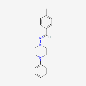 molecular formula C18H21N3 B1235220 N-(4-methylbenzylidene)-4-phenyl-1-piperazinamine 