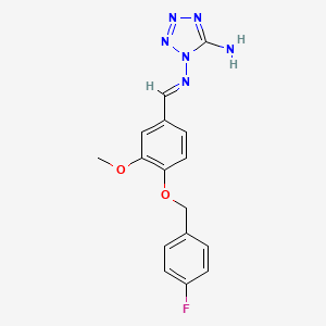 1-[[4-[(4-Fluorophenyl)methoxy]-3-methoxyphenyl]methylideneamino]tetrazol-5-amine