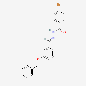 molecular formula C21H17BrN2O2 B1235265 N'-{(E)-[3-(benzyloxy)phenyl]methylidene}-4-bromobenzohydrazide CAS No. 304480-75-9