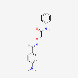 molecular formula C18H21N3O2 B1235266 2-[(E)-[4-(dimethylamino)phenyl]methylideneamino]oxy-N-(4-methylphenyl)acetamide 