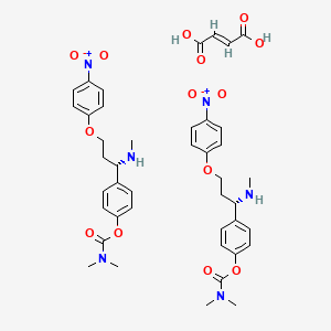 molecular formula C42H50N6O14 B1235268 (E)-but-2-enedioic acid;[4-[(1S)-1-(methylamino)-3-(4-nitrophenoxy)propyl]phenyl] N,N-dimethylcarbamate 