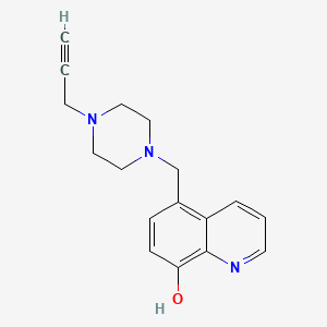 molecular formula C17H19N3O B1235269 5-((4-Prop-2-ynylpiperazin-1-yl)methyl)quinolin-8-ol CAS No. 686722-53-2