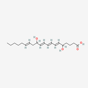 molecular formula C20H32O4 B1235289 5,12-Dihydroxy-6,8,10,14-eicosatetraenoic acid 