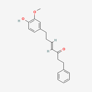 molecular formula C20H22O3 B1235295 7-(4'-Hydroxy-3'-methoxyphenyl)-1-phenylhept-4-en-3-one CAS No. 79559-60-7