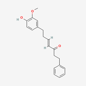 molecular formula C20H22O3 B1235295 (4E)-7-(4-hydroxy-3-methoxyphenyl)-1-phenylhept-4-en-3-one CAS No. 79559-60-7