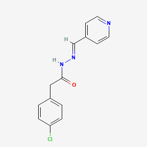 molecular formula C14H12ClN3O B1235299 2-(4-氯苯基)-N-[(E)-吡啶-4-基甲亚胺基]乙酰胺 