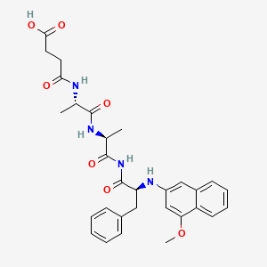 molecular formula C30H34N4O7 B1235320 Succinyl-alanyl-alanyl-phenylalanyl-4-methoxy-2-naphthylamide CAS No. 85613-77-0
