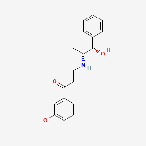 3-[[(1S,2R)-1-hydroxy-1-phenylpropan-2-yl]amino]-1-(3-methoxyphenyl)propan-1-one