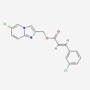 molecular formula C17H12Cl2N2O2 B1235333 (6-chloroimidazo[1,2-a]pyridin-2-yl)methyl (E)-3-(3-chlorophenyl)prop-2-enoate 
