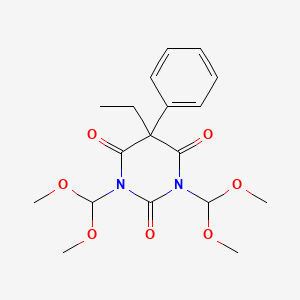molecular formula C18H24N2O7 B1235354 1,3-Bis(dimethoxymethyl)phenobarbital CAS No. 42013-64-9
