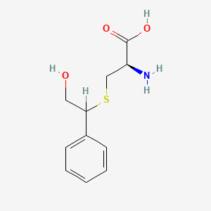 molecular formula C11H15NO3S B1235356 Alanine, 3-((alpha-(hydroxymethyl)benzyl)thio)-, L- CAS No. 6367-96-0