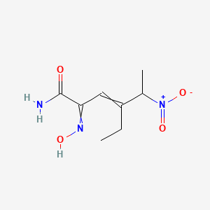 molecular formula C8H13N3O4 B1235361 4-Ethyl-2-(hydroxyimino)-5-nitro-3-hexenamide 