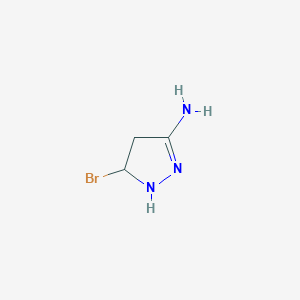 molecular formula C3H6BrN3 B12353674 5-bromo-4,5-dihydro-1H-pyrazol-3-amine 