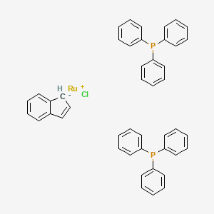 molecular formula C45H37ClP2Ru B12353798 Ruthenium,chloro[(1,2,3,3a,7a-h)-1H-inden-1-yl]bis(triphenylphosphine)- 